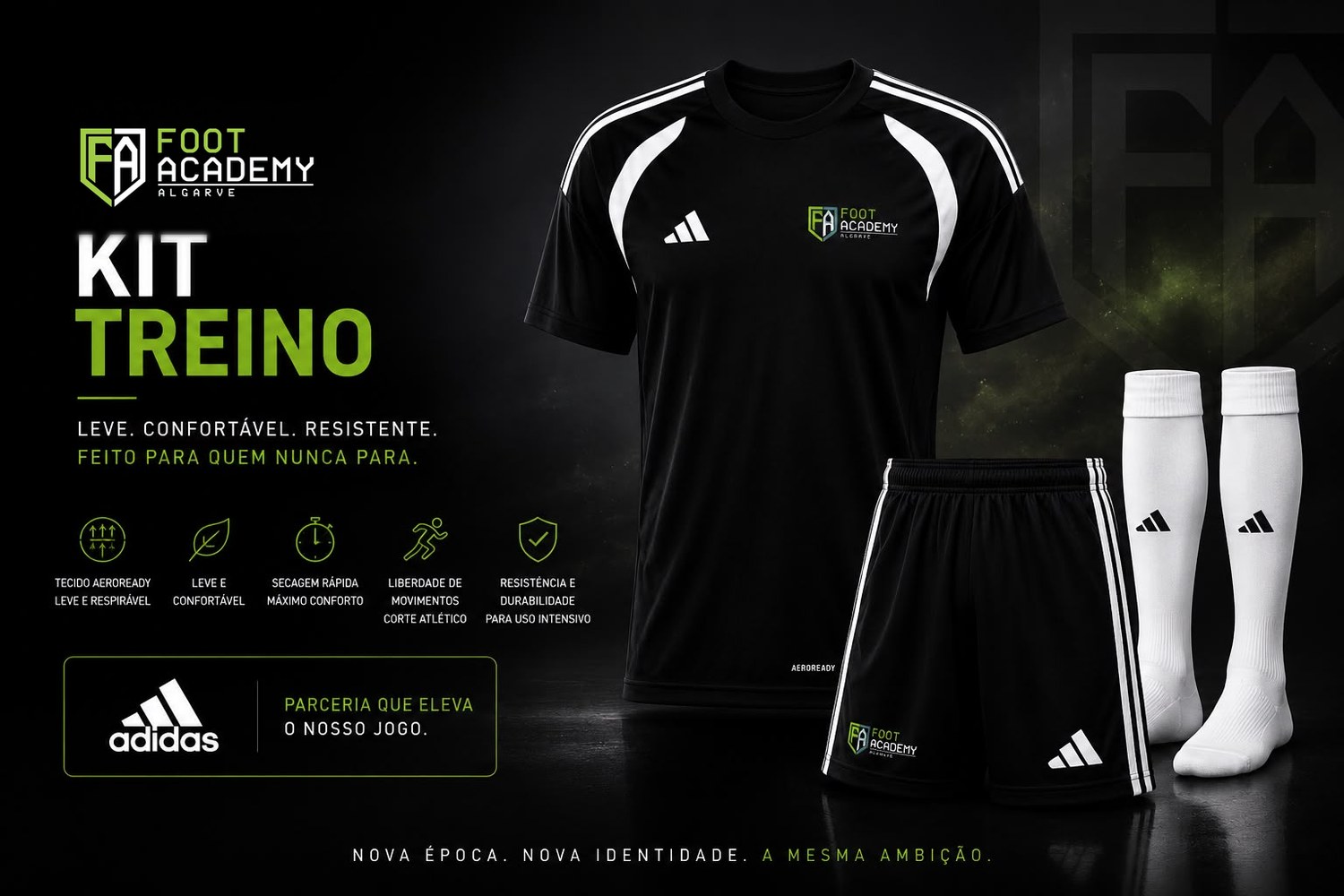 Kit de treino oficial FootAcademy Algarve